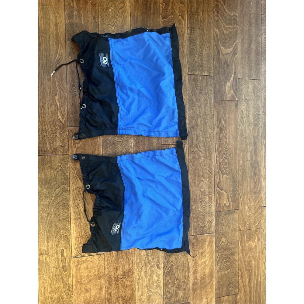 Vintage OR Outdoor Research Blue Black GoreTex Over Boot Gaiters M USA Made VTG